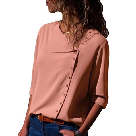 Elegant Chiffon Blouse Ladies Office Shirts Women 2018 Summer Autumn Long Sleeve Tops Button