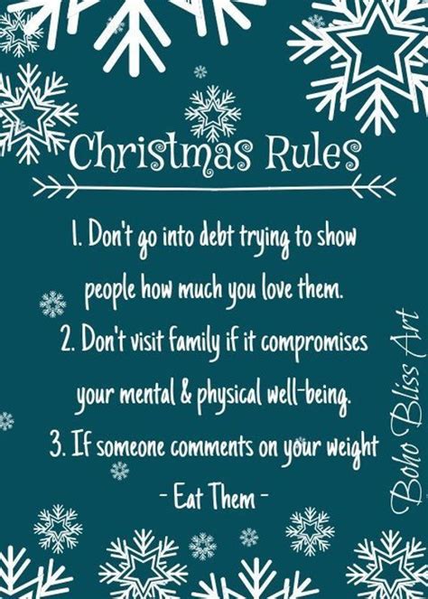 Christmas Rules Holiday Humor Wall Art Instant Download Holiday Quotes Holiday Humor