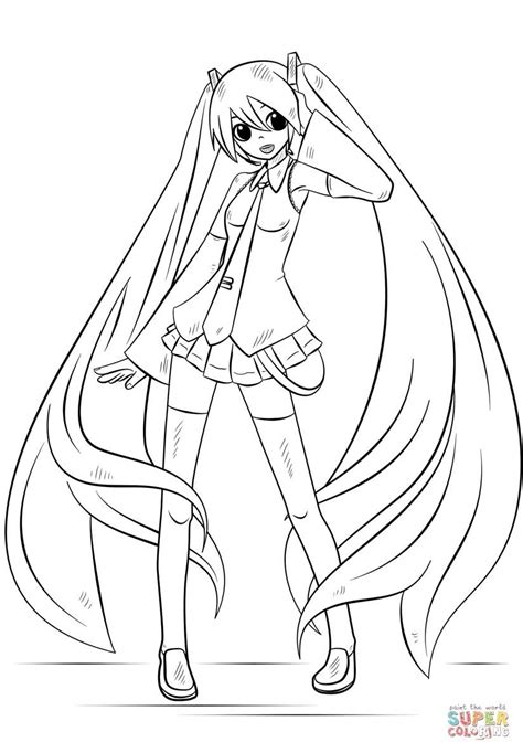 Hatsune Miku Coloring Pages With Images Anime Drawings Tutorials