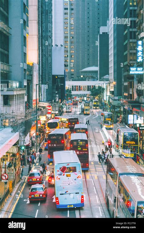 Traffic In Central Hong Kong Stock Photo Alamy