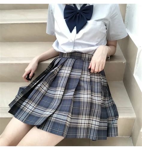 일본 여성 Jk 미니 스커트 하이 웨스트 학생 교복 여름 고딕 플레 티드 A 라인 미니 체크 무늬 하라주쿠 프레피 스커트 티몬