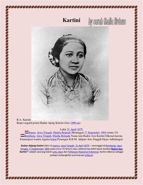 Biografi Raden Ajeng Kartini Dalam Bahasa Jawa Sketsa