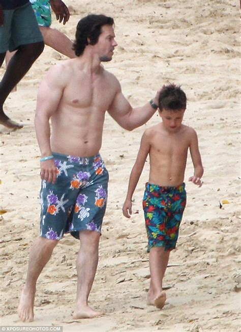 Mark Wahlberg Takes His Young Son For A Spin On A Jet Ski In The Caribbean Daily Mail Online