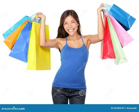 Shopping Woman Holding Shopping Bags Stock Photo Image Of Happy