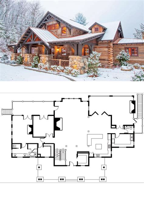 Floor Plan For The Perfect Getaway Log Home Cabin Log Cabin Floor