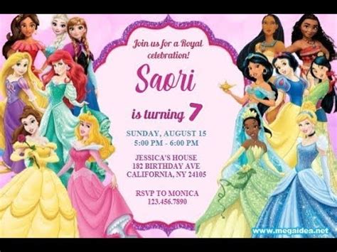 [37+] Invitation Card For 7th Birthday Girl Princess