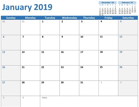 Basic Monthly Calendar For Editing