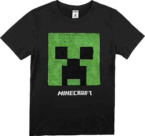 Minecraft T Shirt For Boys Short Sleeve Black T Shirt With Reversible