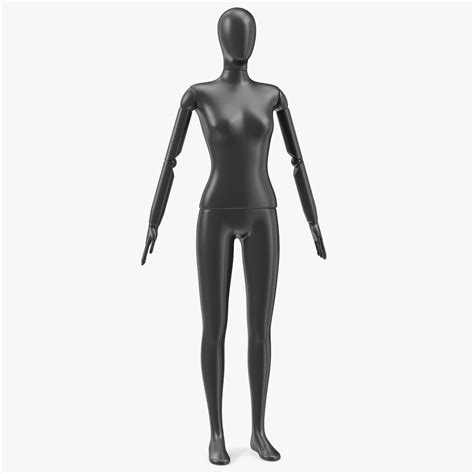 Flexible Female Mannequin Satin Black Rigged 3d Model 79 Max Free3d