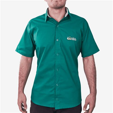 Camisa Social Verde Masculina Vendedor Externo E Interno Manga Curta Cdt Todos Incorporações