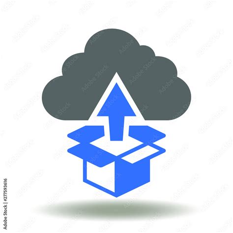 Cloud Box Packaging Arrow Up Icon Vector Application And Software