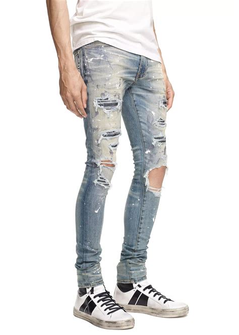 Ripped Skinny Men Jeans Fashion Design Elastic Waist Big Size European