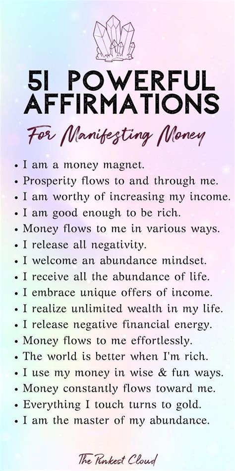51 Money Affirmations To Manifest Prosperity Wealth And Abundance In