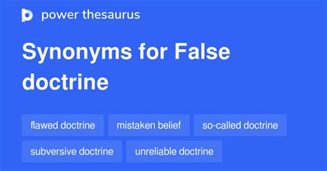 False Doctrine Synonyms 40 Words And Phrases For False Doctrine