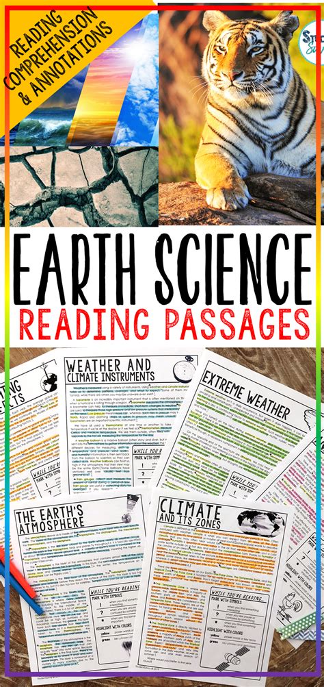 This page has a reading comprehension passage and a classroom scavenger hunt. Earth Science Reading Passages | Science reading passages, Science reading, Reading passages