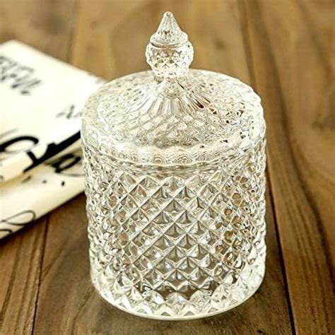 Buy Delisoga Aesthetic Durable Glass Crystal Storage Jar With Lid