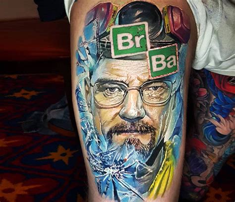 An ss logo on the right side of his neck; Breaking Bad tattoo by Ben Delongchamp | Photo 24793