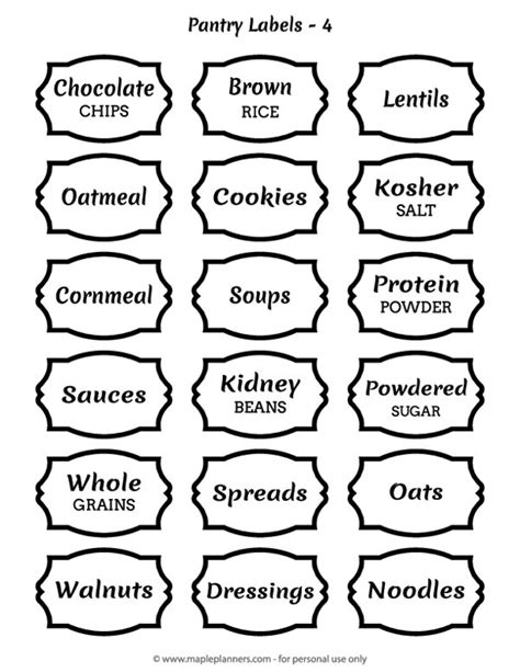 Free Printable Kitchen Pantry Labels 4