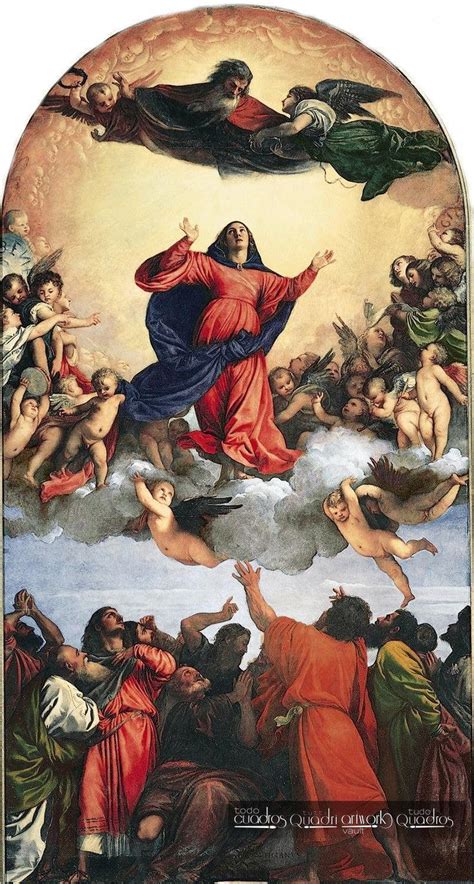 Cuadro La Asunción De La Virgen De Tiziano Pintura Religiosa