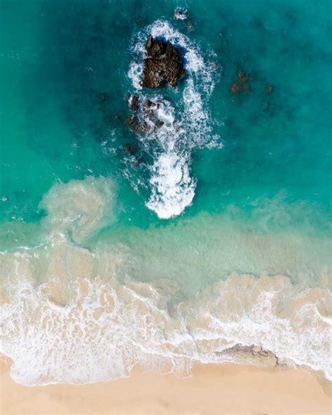 Free Download Download 1440x900 Ocean Top View Beach Sand Rock