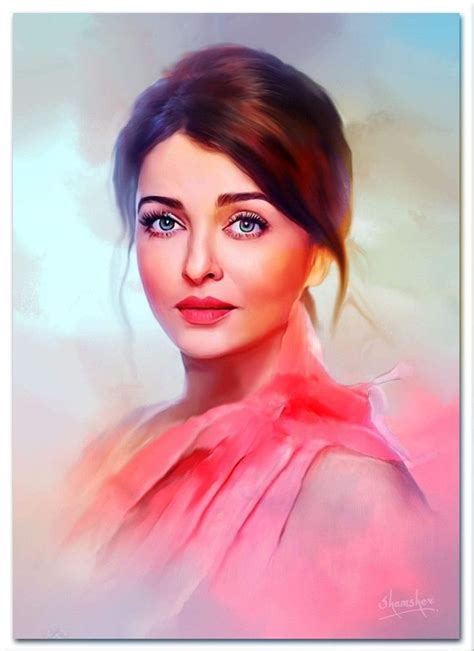 Pin By Geeta On Aishwarya Beauty Queen Digital Painting Portrait