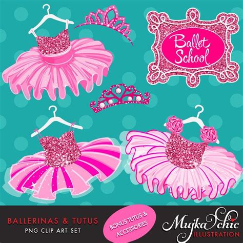 Girl Ballerinas And Tutus Hot Pink Glitter Clipart Mujka Cliparts