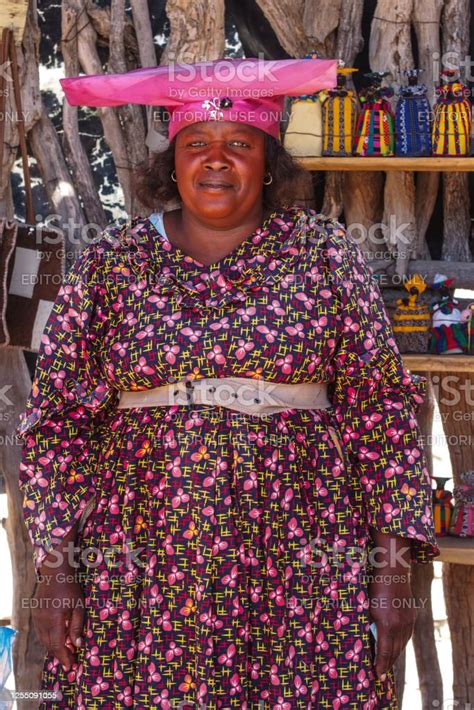 Twyfelfontein Namibia Herero Woman In Traditional Clothes In