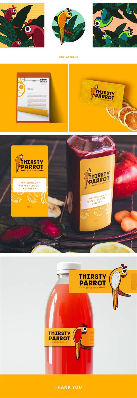 The Thirsty Parrot Juice Bar Branding Concept On Behance