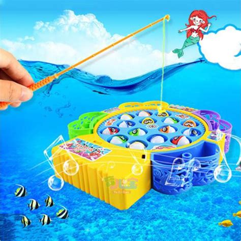 Baby Educational Toys Fish Musical Magnetic Fishing Toy Set Fish Game
