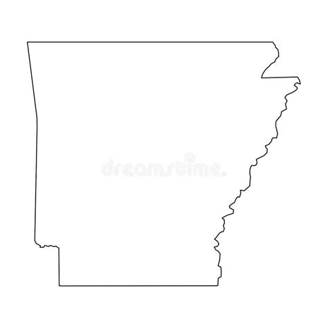 Arkansas State Of USA Solid Black Silhouette Map Of Country Area Simple Flat Vector