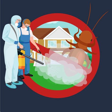 Pest Control Concept With Insects Exterminator Silhouette Flat Vector