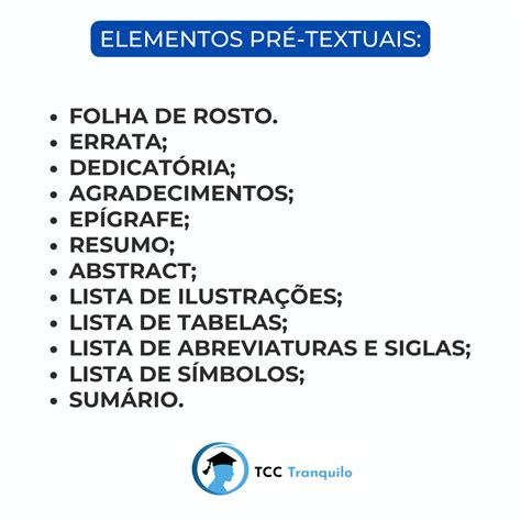 Elementos Pré Textuais Textuais E Pós Textuais