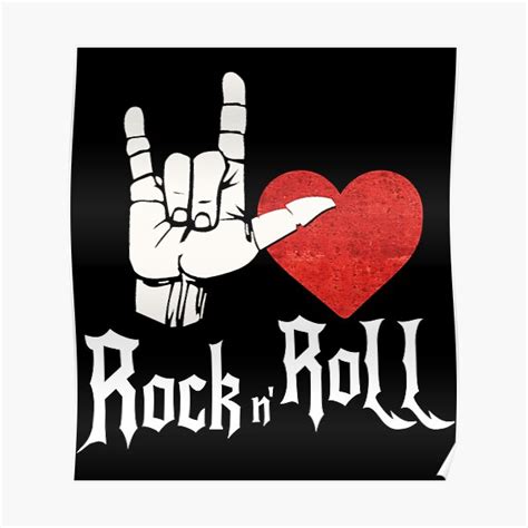 I Love Rock And Roll Sign Language T Sticker Poster For Sale By