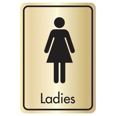 Brushed Gold Ladies Toilet Signs Toilet Door Signs