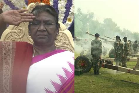 President Murmu Unfurls Tricolour Gets Ceremonial 21 Gun Salute