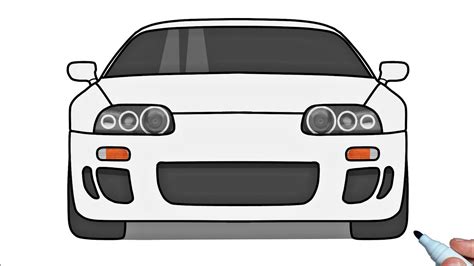 How To Draw A Toyota Supra A80 Step By Step Toyota Supra A80 1993