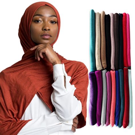Long Style Muslim Cotton Jersey Scarf Solid Plain Jersey Hijab
