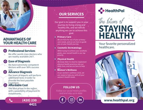 Purple Medical Trifold Brochure Template Postermywall