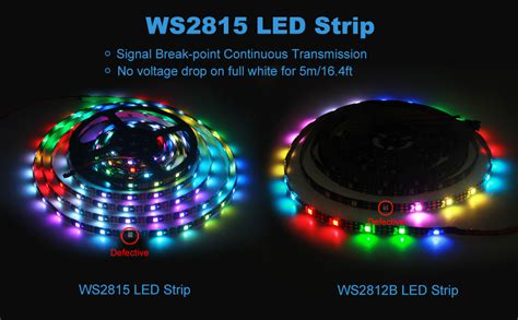 Ws2815 12v Ws2812b Addressable Rgb Led Strip Light 5m 150 Leds Ws2813