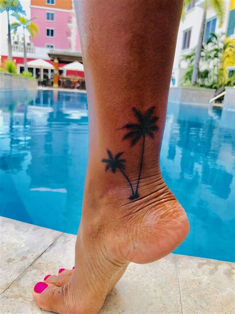 Double Palm Tree Ankle Tattoo Palm Tree Tattoo Ankle