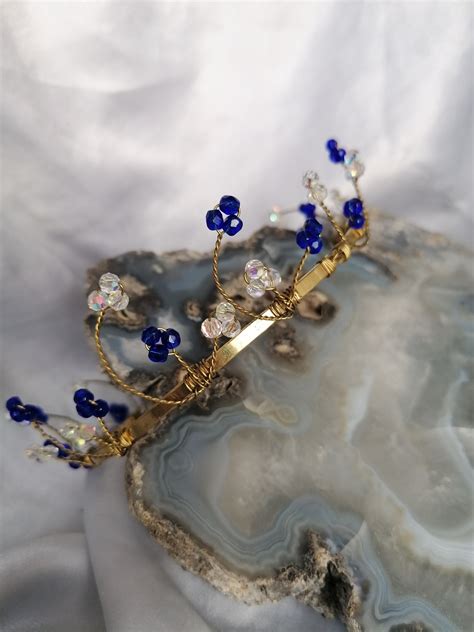 Sapphire Blue And Crystal Crown Etsy Uk