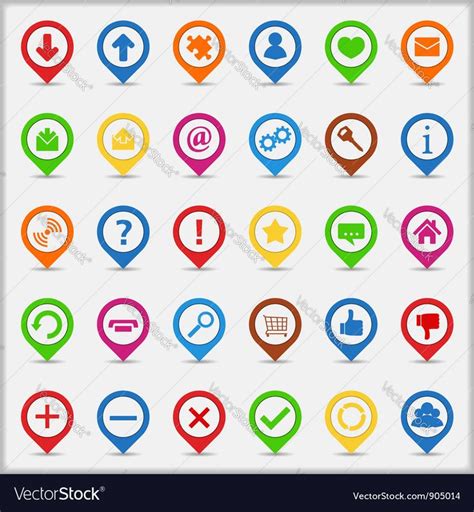 Pointers with Icons Royalty Free Vector Image - VectorStock , #affiliate, #Royalty, #Icons, # ...