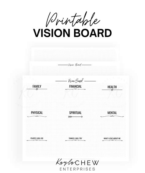 Printable Vision Board Kit Goal Planners Vision Board Etsy