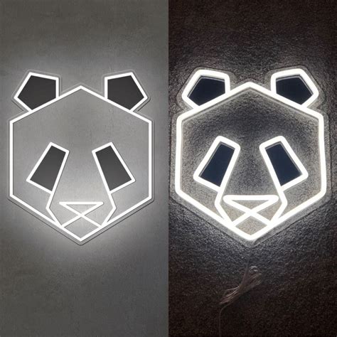Panda Neon Sign Animal Sign Panda Lover T Etsy Neon Signs Led
