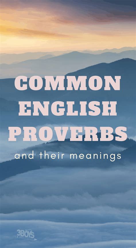 Common English Proverbs And Their Meanings