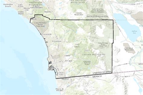 San Diego Detailed County Line Data Basin