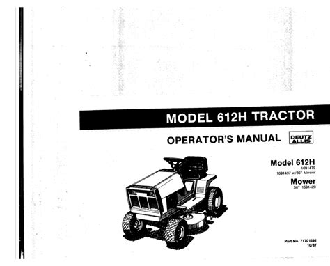 Deutz Allis 612h Operators Manual Pdf Download Manualslib