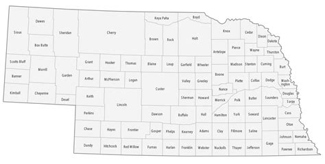 Map Of Counties In Nebraska Canyon South Rim Map