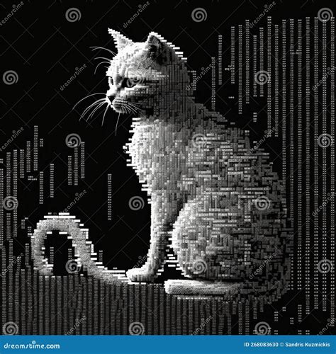 A Cat Ascii Art Generative Ai Stock Illustration Illustration Of