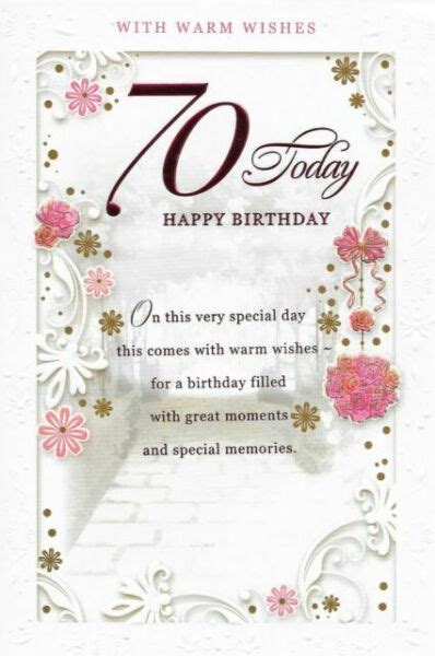 Age 70th 70 Seventy Birthday Card Female Sentimental Verse 9 X 6 Inch M7 For Sale Online Ebay